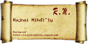 Rajnai Mihály névjegykártya